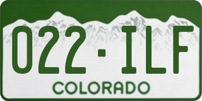 CO license plate 022ILF
