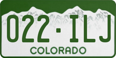 CO license plate 022ILJ