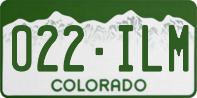 CO license plate 022ILM
