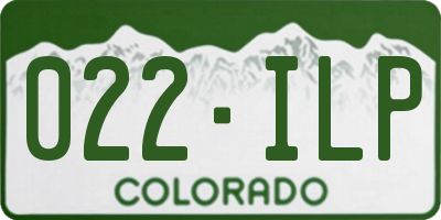 CO license plate 022ILP