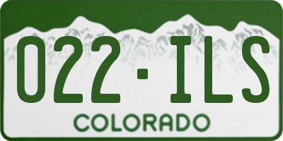 CO license plate 022ILS