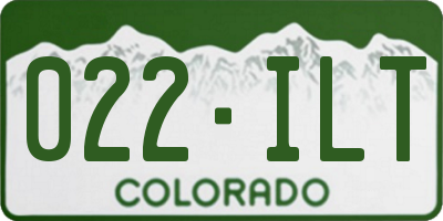 CO license plate 022ILT