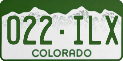 CO license plate 022ILX