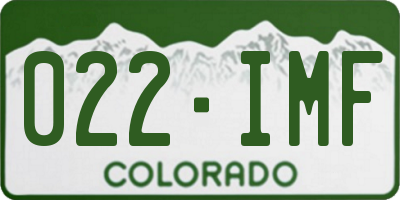 CO license plate 022IMF