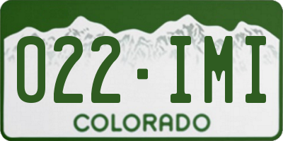 CO license plate 022IMI