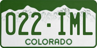 CO license plate 022IML