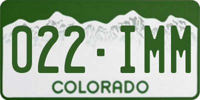 CO license plate 022IMM