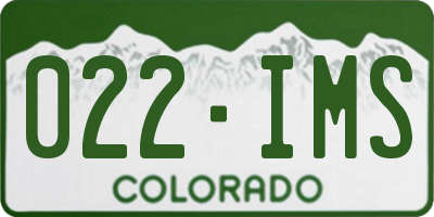 CO license plate 022IMS