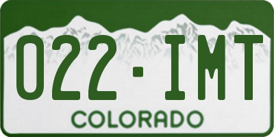 CO license plate 022IMT