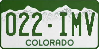 CO license plate 022IMV