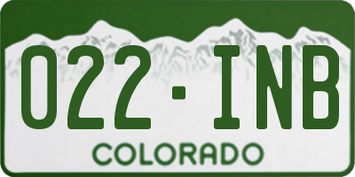 CO license plate 022INB