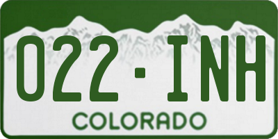 CO license plate 022INH
