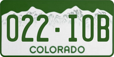 CO license plate 022IOB