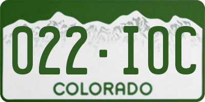CO license plate 022IOC