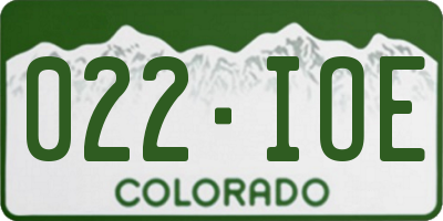 CO license plate 022IOE