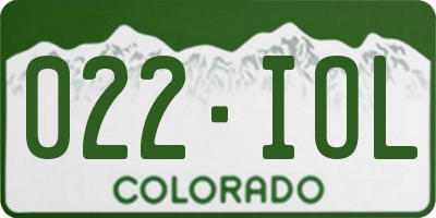 CO license plate 022IOL