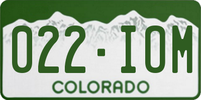CO license plate 022IOM