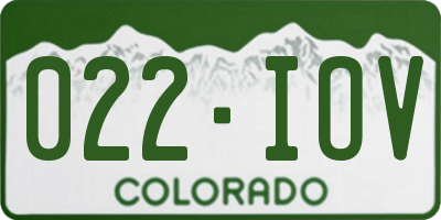 CO license plate 022IOV
