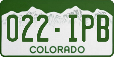 CO license plate 022IPB