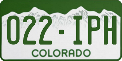 CO license plate 022IPH