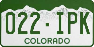 CO license plate 022IPK
