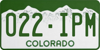 CO license plate 022IPM