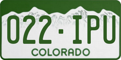 CO license plate 022IPU