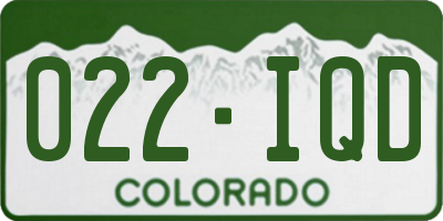 CO license plate 022IQD