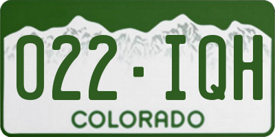 CO license plate 022IQH