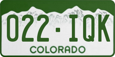 CO license plate 022IQK