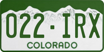 CO license plate 022IRX