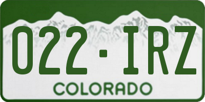 CO license plate 022IRZ