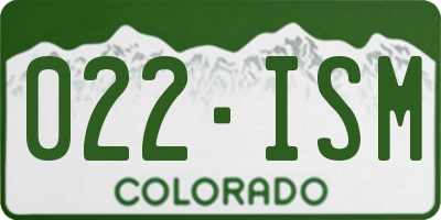 CO license plate 022ISM