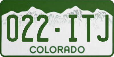 CO license plate 022ITJ