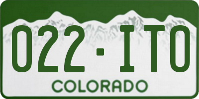 CO license plate 022ITO