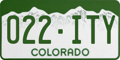 CO license plate 022ITY