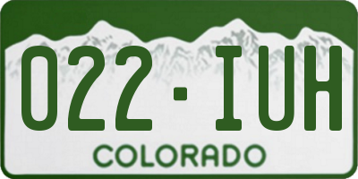 CO license plate 022IUH