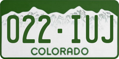 CO license plate 022IUJ