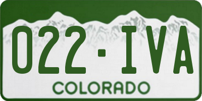 CO license plate 022IVA