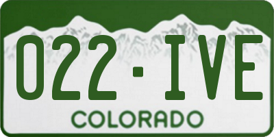 CO license plate 022IVE