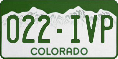 CO license plate 022IVP