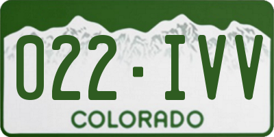 CO license plate 022IVV