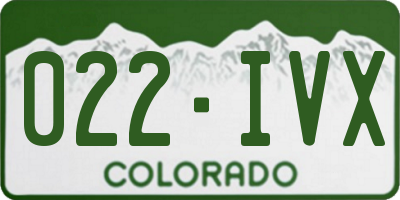CO license plate 022IVX