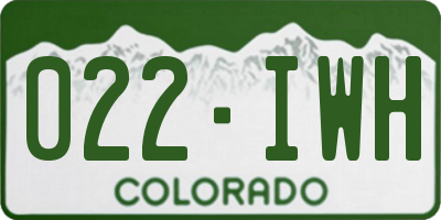 CO license plate 022IWH
