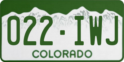 CO license plate 022IWJ