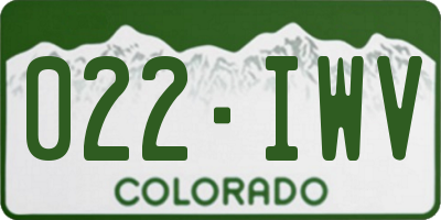 CO license plate 022IWV