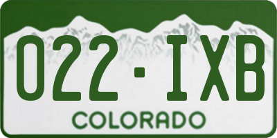 CO license plate 022IXB
