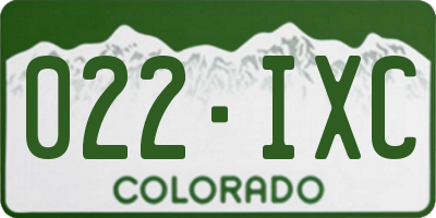 CO license plate 022IXC