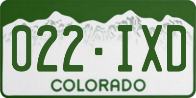 CO license plate 022IXD