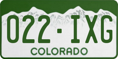 CO license plate 022IXG